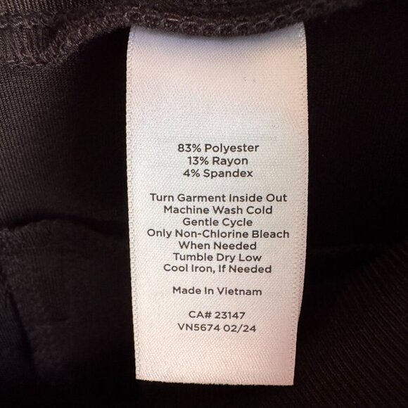 T by Talbots Women's Black Wide Leg Pull-On Athleisure Pants Size L Large - Picture 6 of 7